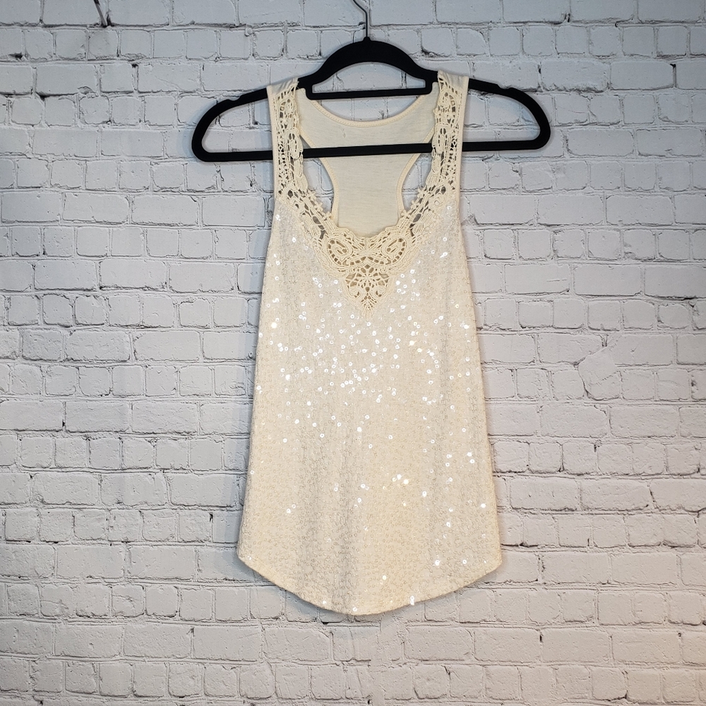 Lace & Sequined Tank S